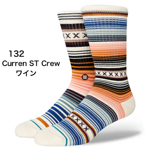 STANCE SOCKS スタンス ソックス インフィニット クルーソックス Curren ST Crew (ワイン)