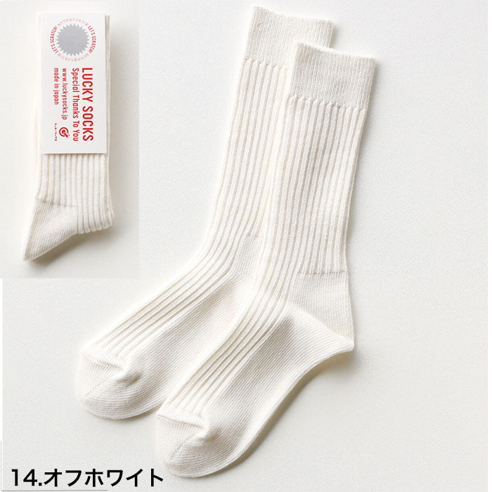 LUCKY SOCKS ラッキーソックス スムース リブソックス オフホワイト 靴下 Smooth Rib Socks  当たりくじつき ソックス