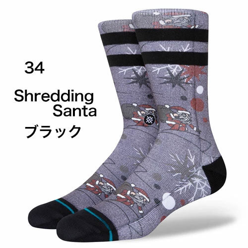 STANCE SOCKS スタンス ソックス Shredding Santa(ブラック)