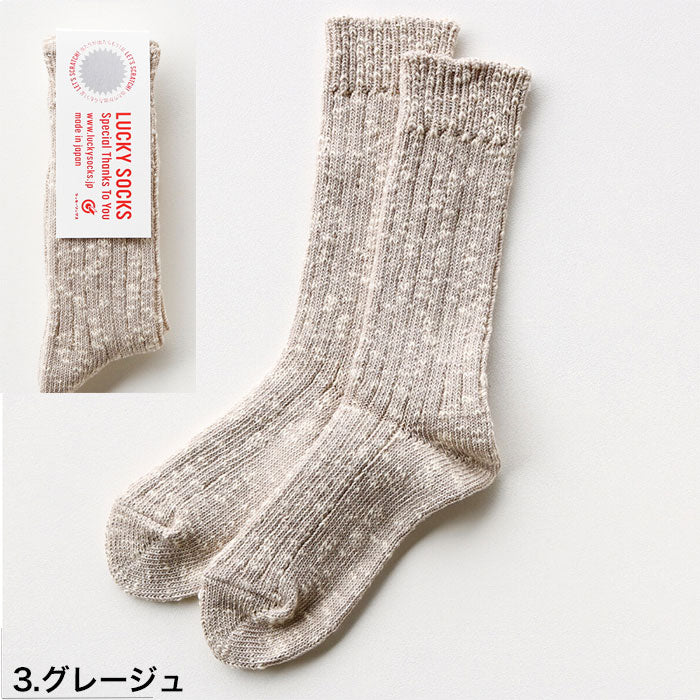 LUCKY SOCKS ラッキーソックス ミックス リブソックス グレージュ 当たりくじつき