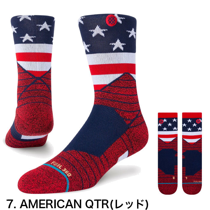 STANCE SOCKS バスケットボール 専用 スタンス ソックス AMERICAN QTR(レッド)