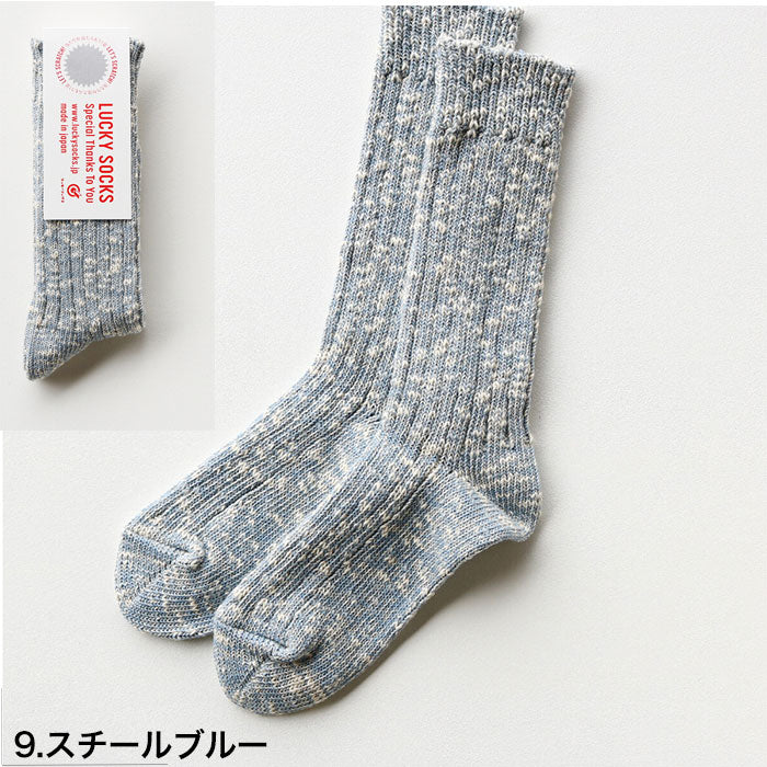 LUCKY SOCKS ラッキーソックス ミックス リブソックス スチールブルー  当たりくじつき