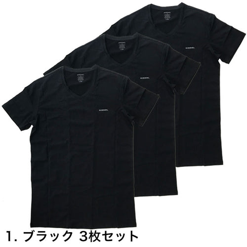 ディーゼル Tシャツ 3枚セット Vネック ロゴ DIESEL シンプル 3枚組