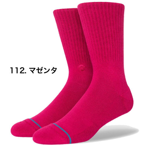 STANCE スタンスソックス STANCE socks ICON シンプル マゼンタ