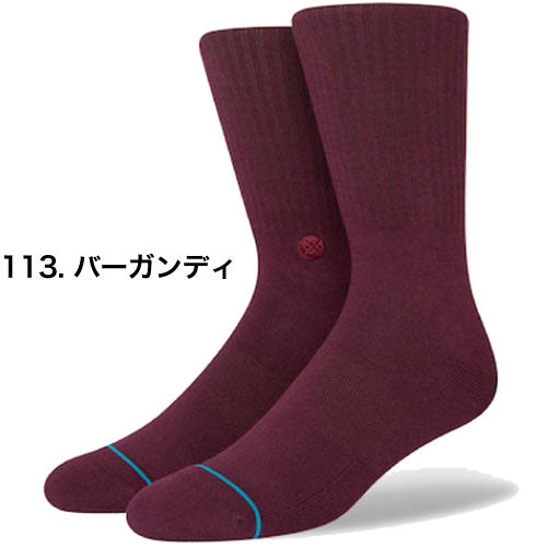 STANCE スタンスソックス STANCE socks ICON シンプル バーガンディ