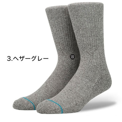 STANCE スタンスソックス STANCE socks ICON シンプル ヘザーグレー