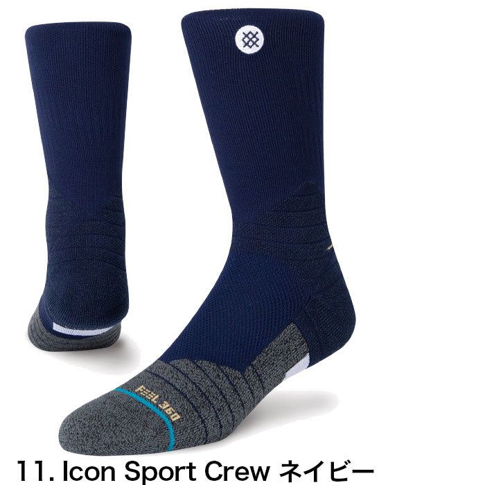 STANCE SOCKS バスケットボール 専用 スタンス ソックス Icon Sport Crew ネイビー