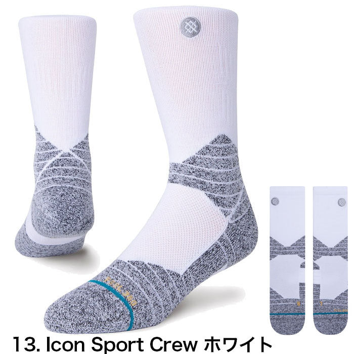 STANCE SOCKS バスケットボール 専用 スタンス ソックス Icon Sport Crew ホワイト