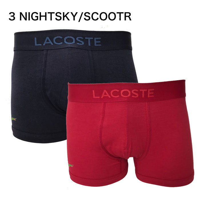 ラコステ ボクサーパンツ 2枚セット NIGHTSKY/SCOOTR LACOSTE ストレッチ コットン 2パック