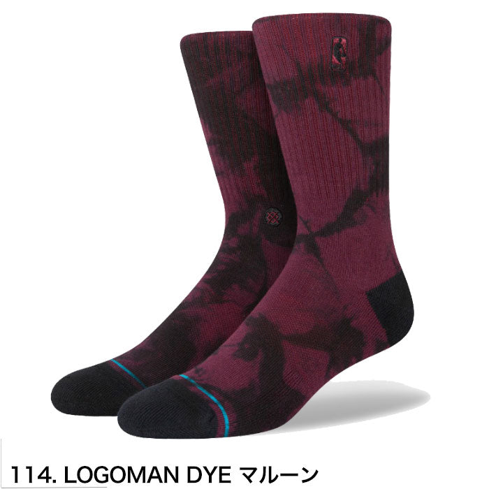 STANCE NBA ソックス SOCKS スタンス バスケ バスケットボール用 LOGOMAN DYE マルーン