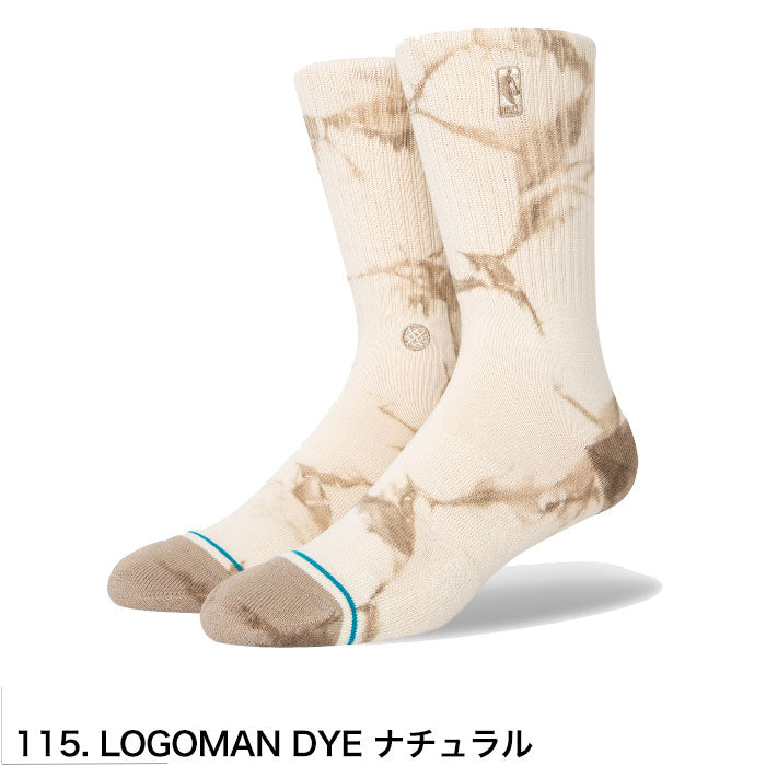 STANCE NBA ソックス SOCKS スタンス バスケ バスケットボール用 LOGOMAN DYE ナチュラル