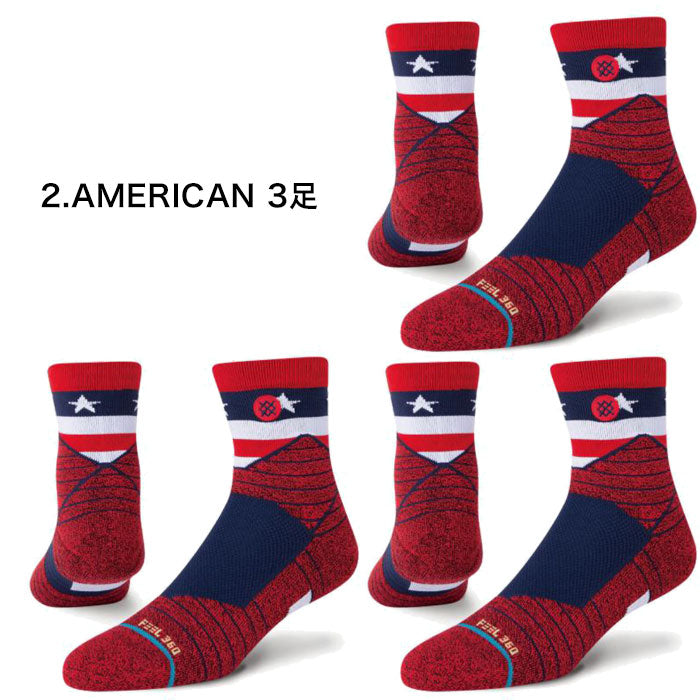 福袋 3足 セット STANCE SOCKS スポーツ 専用 スタンス ソックス 3枚セット AMERICAN 3足 野球 バスケ テニスのコピー