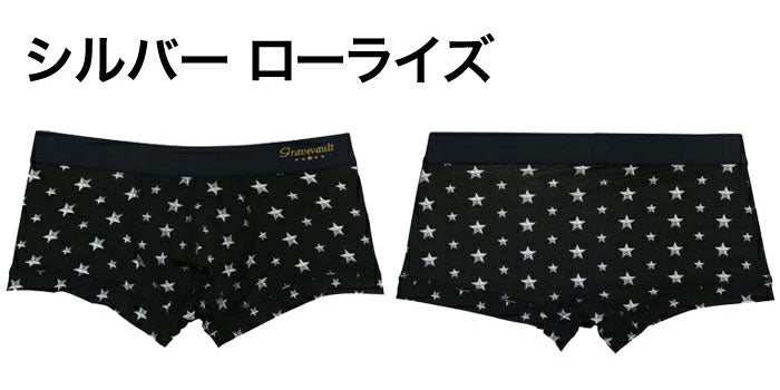 【セール 10%OFF】Gravevault ボクサーパンツ グレイブボールト Star Studs シルバー ローライズ