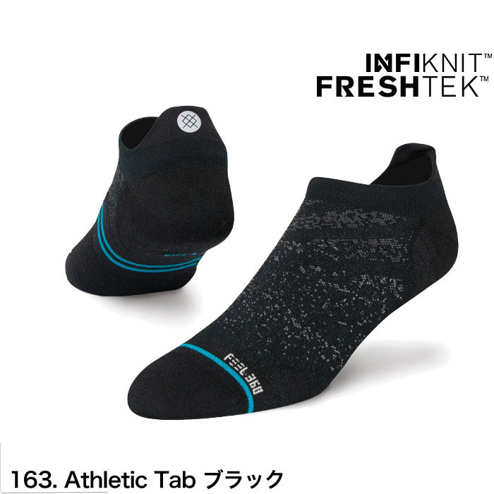 トレーニングソックス メンズ スタンス STANCE SOCKS インフィニット ショート丈 Athletic Tab ブラック